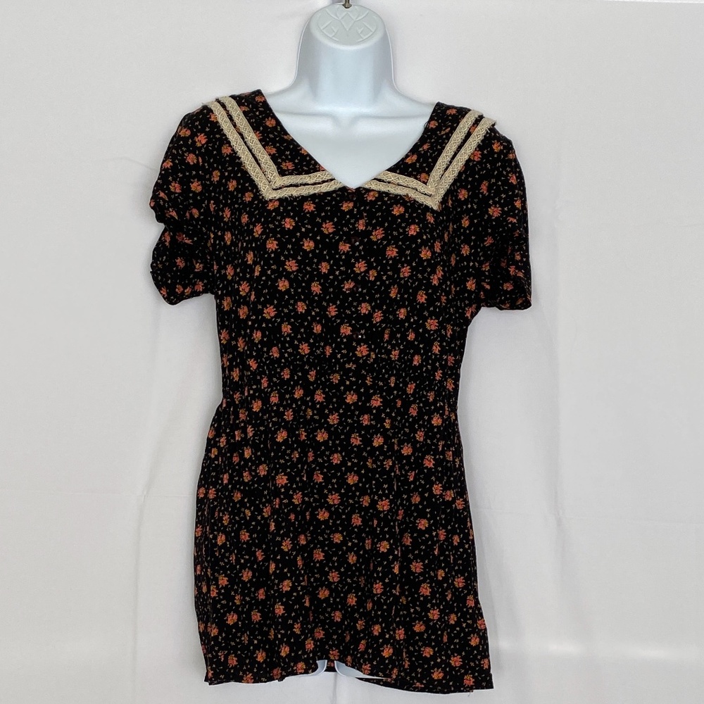 Free People Collard Short Sleeve Top